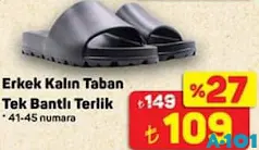 JUNO ERKEK KALIN TABAN TEK BANTLI TERLİK